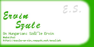 ervin szule business card